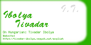 ibolya tivadar business card